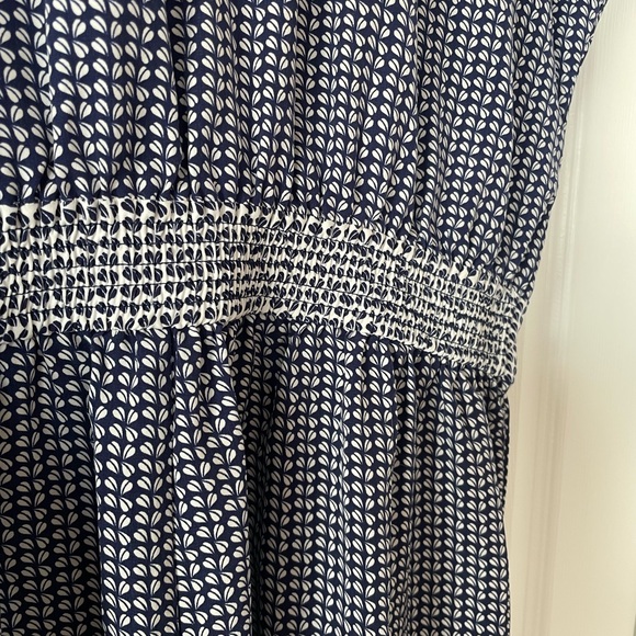 MANGO Navy and White Leaf Print Romper - Picture 8 of 11